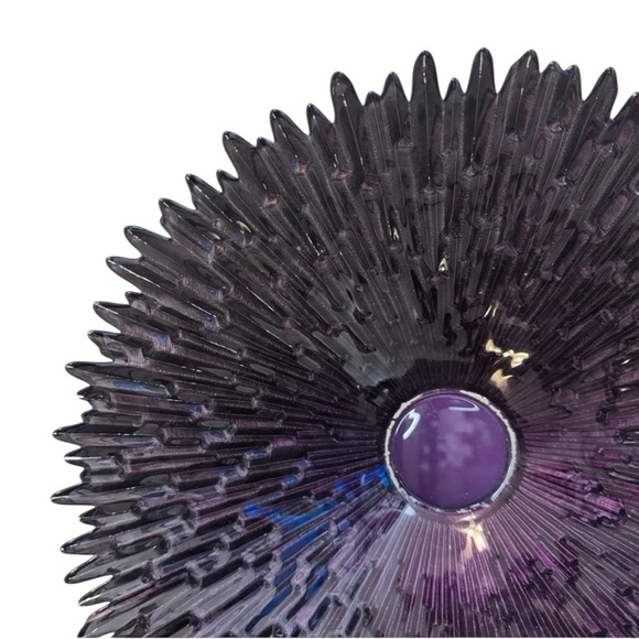Vintage Contemporary Purple Glass Bowl Decor - Made in Spain - Picture 5 of 10